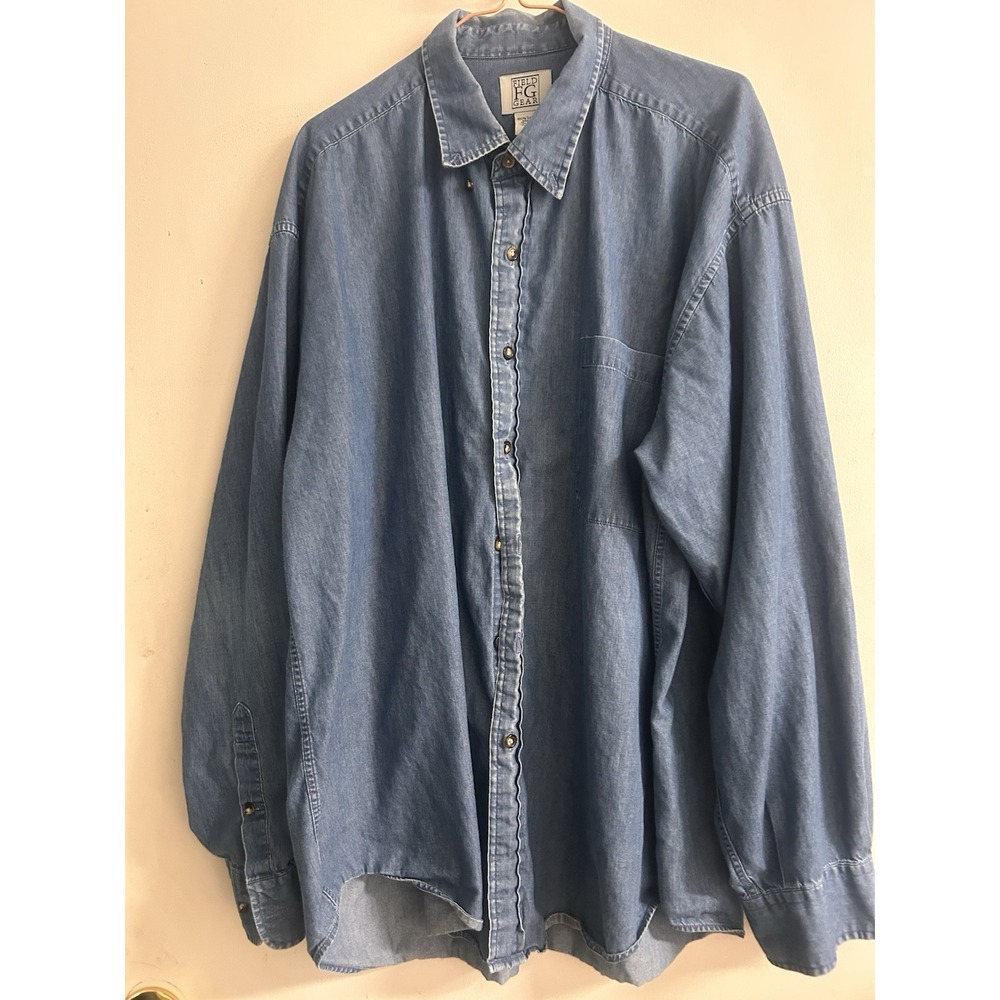 Field Gear Men's Soft Denim Shirt Button Down Size XL